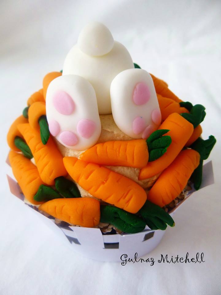 Bunny in carrot cupcakes from Heavenlycakes4you by Gulnaz Mitchell