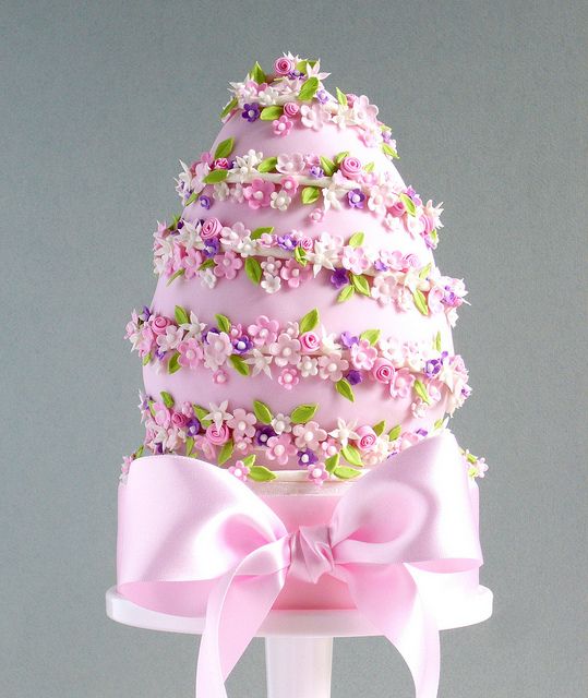 Pink Floral Easter Egg Cake by Made With Love