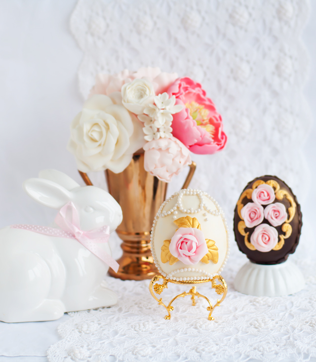 Ornate pearl and rose Faberge inspired egg by Lulus Sweet Secrets