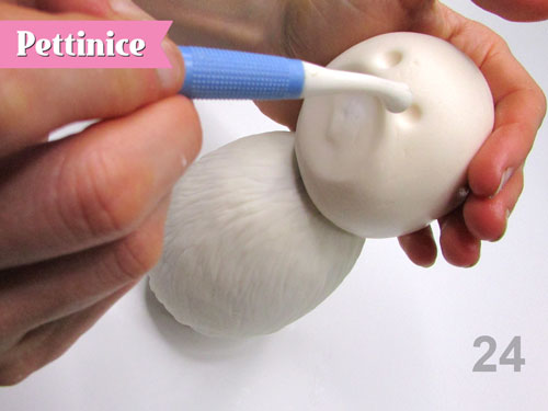 Step 24:  Use your ball tool to create eye sockets.