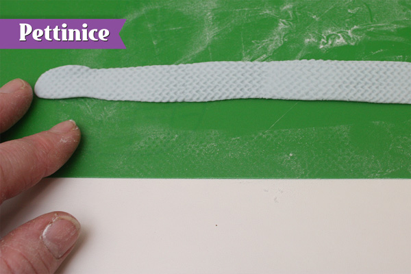Make a long thin textured ribbon.
