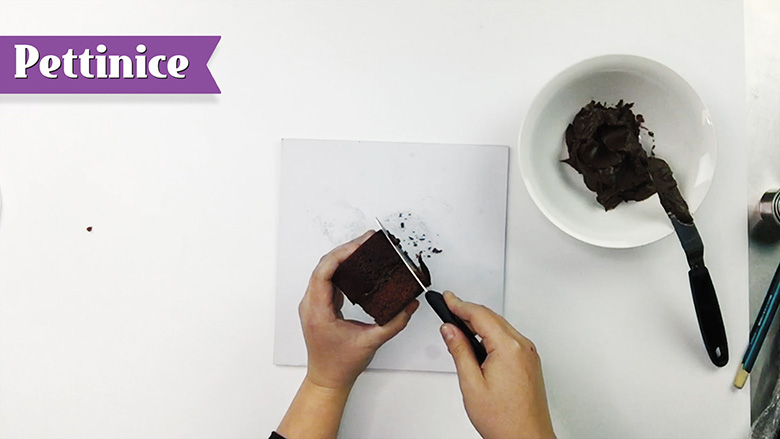 Optional: Carve your cake into a more defined "V" shape.