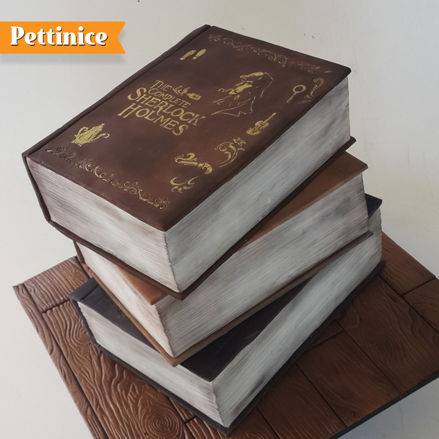3D stacked book cake