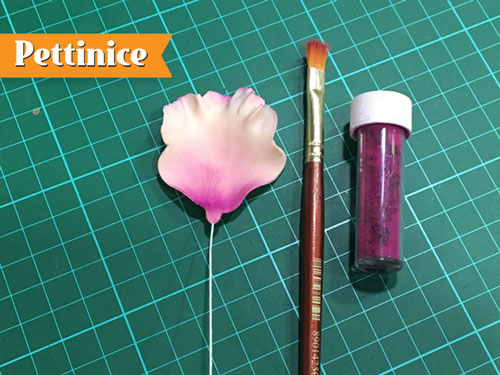 8.	After your petals have completely dried, brush petal dust to create desired shading