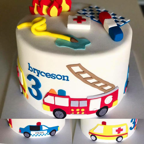 Emergency vehicle cake by Courtney