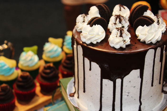 Drip cakes featured different flavours and toppings