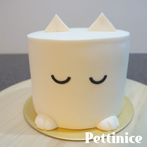 Use a little water to stick eyes to the fondant.