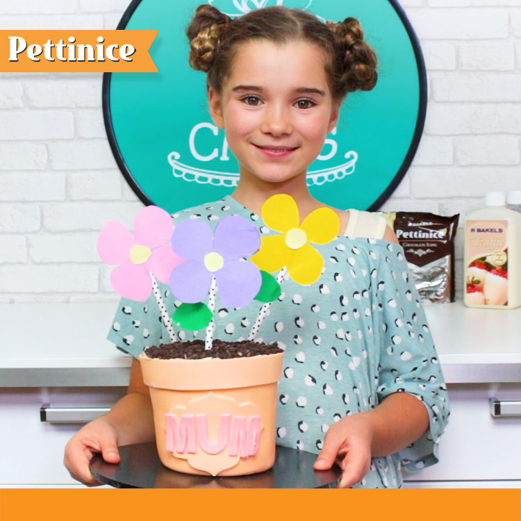Make a cute flowerpot cake for Mother's Day