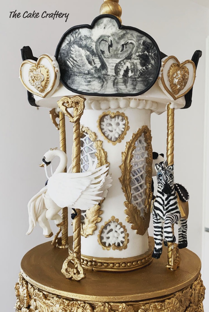 Carousel Circus Cake details by Tracey van Lent