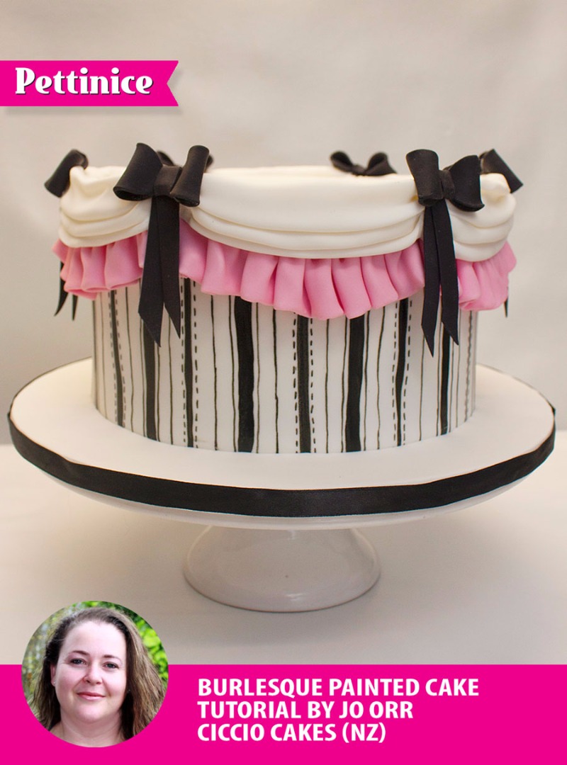 Pretty, painted, and pleated burlesque cake with Jo Orr