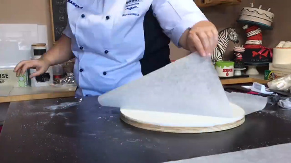 Remove the baking baker and allow your cake board to dry.  Preferably overnight.