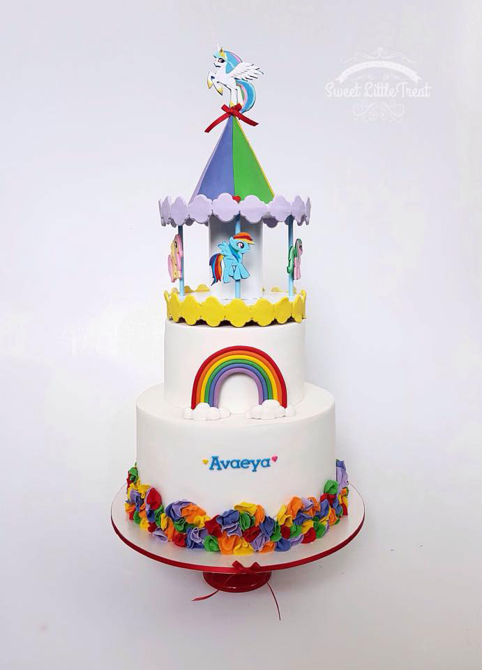 Rainbow deals fondant cake