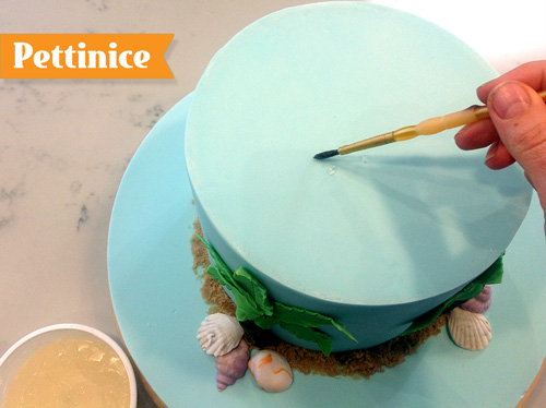 How to stick paper to fondant