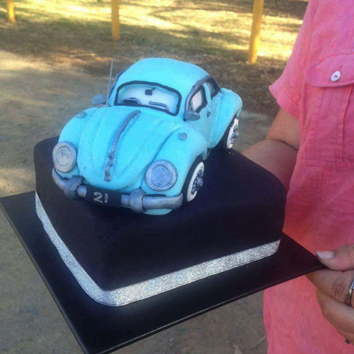 VW Beetle Birthday Cake - Decorated Cake by Scrumptious - CakesDecor
