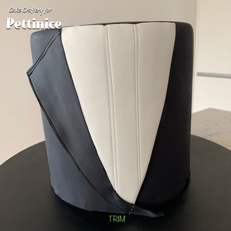 Pettinice | Tuxedo suit cake tutorial