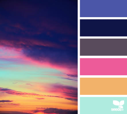 Color Set  Sunset color palette, Seeds color, Design seeds color